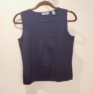 KATE HILL women's black silk blend Tank top size M